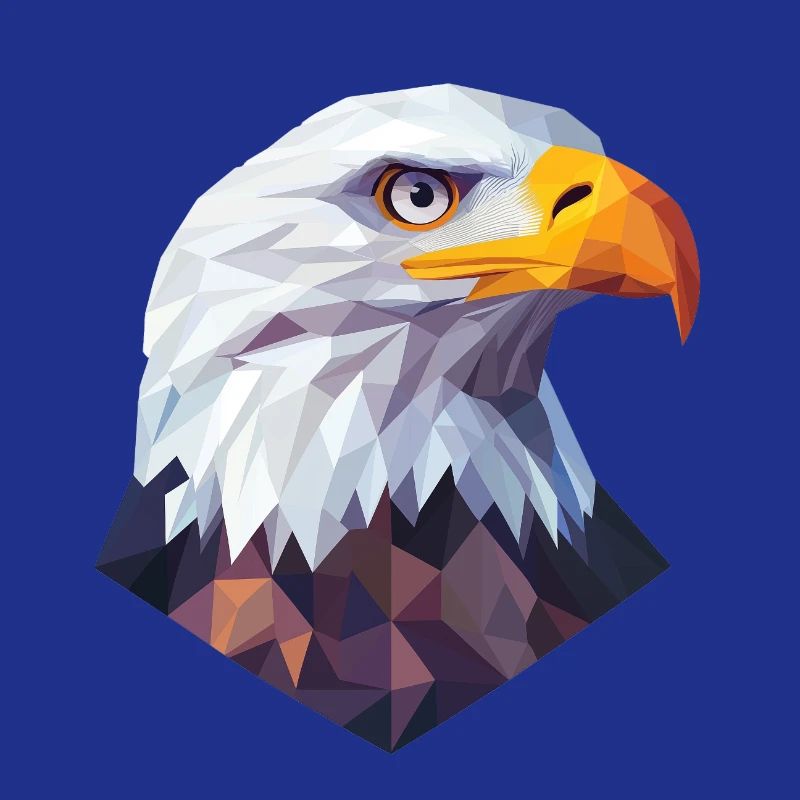 Eagle Head Low Poly Logo Design