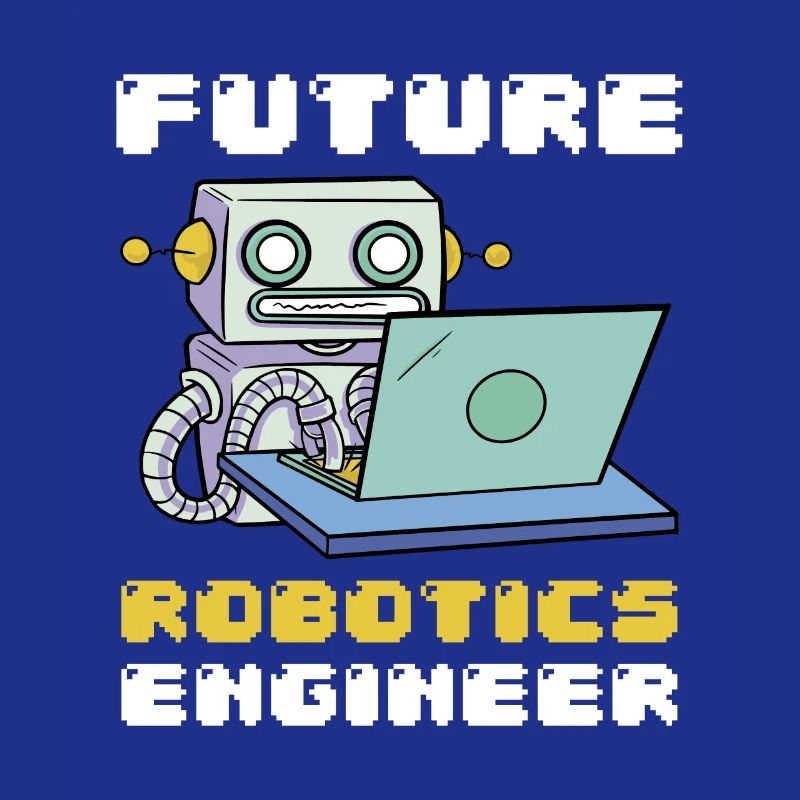 Future Robotics Engineer Robot Laptop