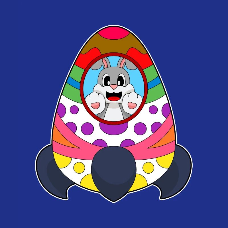 Bunny Easter Easter Egg Rocket