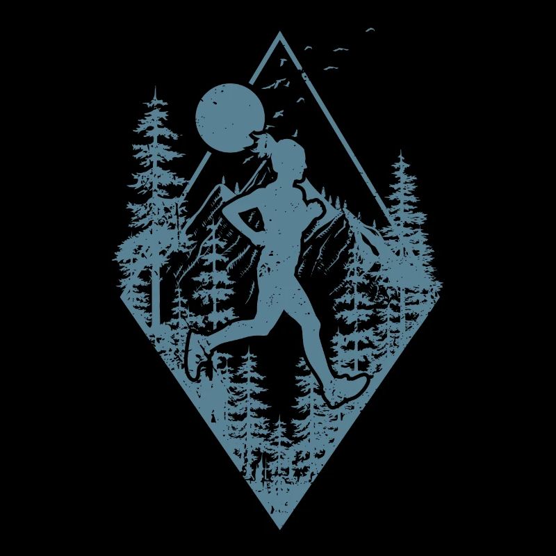 Trail running in the forest
