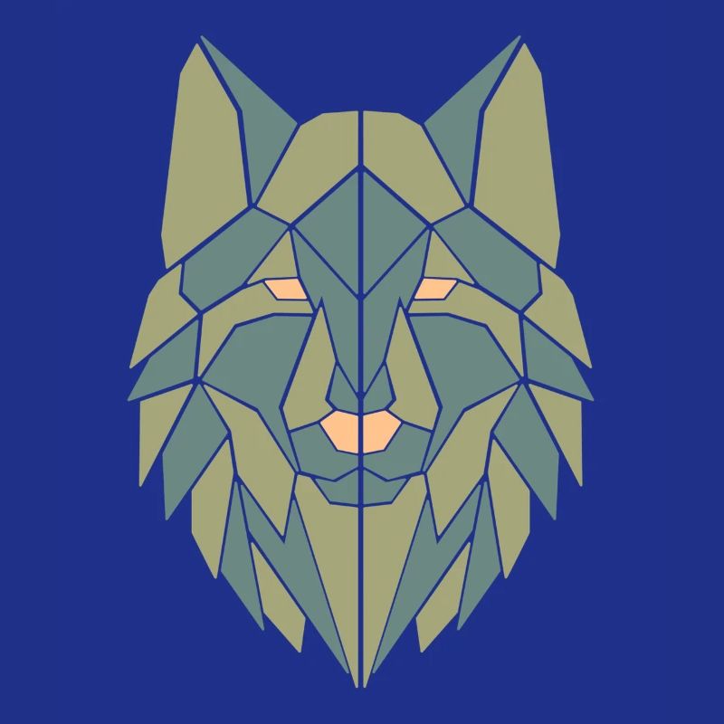 conception graphique de tête de chien colorée