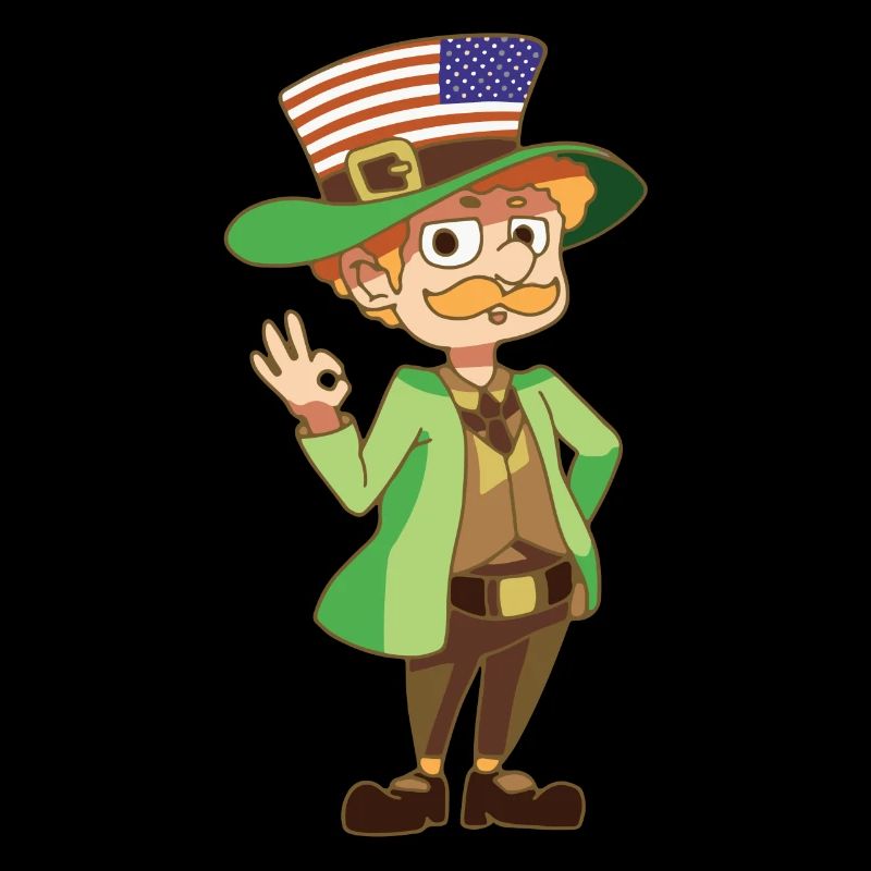 Kobold créatures mythiques Leprechaun Drapeau cadeau Etats-Unis