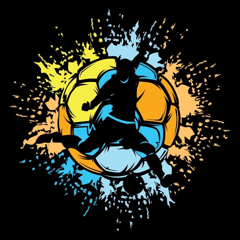 Fußball Farbexplosion Spieler Sonne bunte Farben