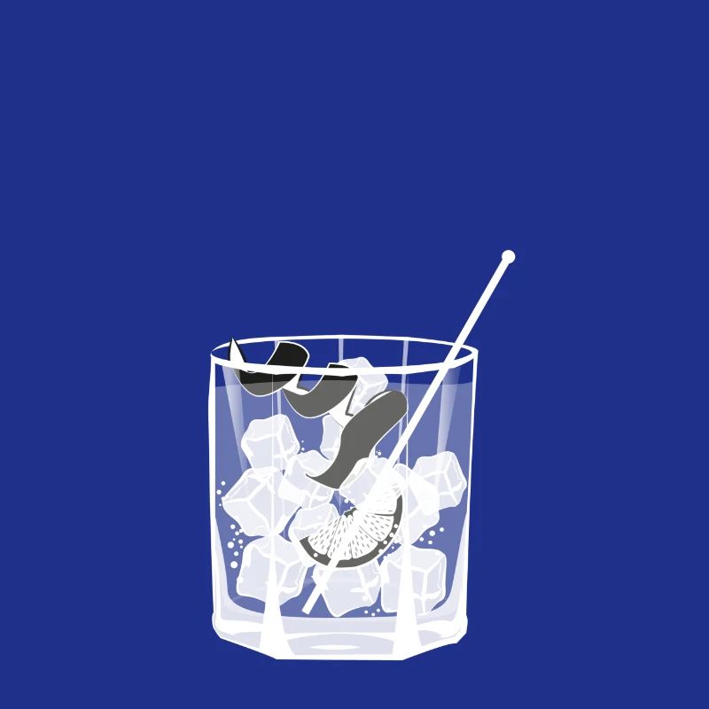 Kleines Glas Gin Tonic - Sommerdrink - Transparent