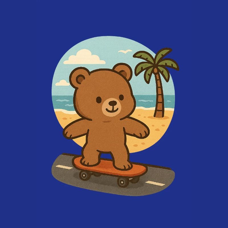 Teddy bear on a skateboard