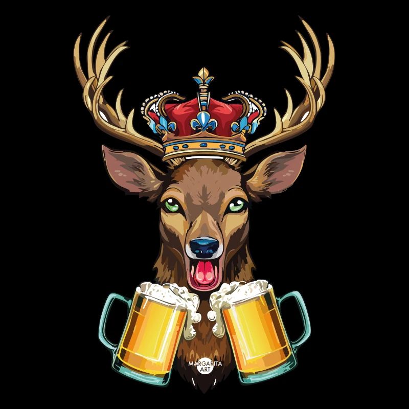 06 Hirsch zwei Mass Bier Hirschkopf Krone Prost