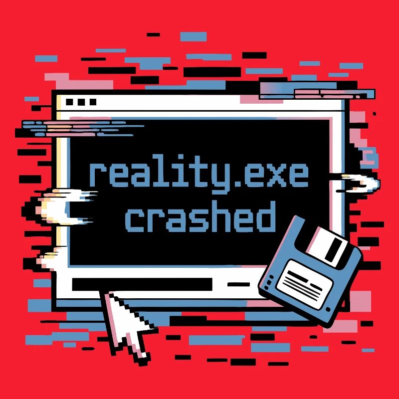 Reality.exe Crashed Retro Pixel Design