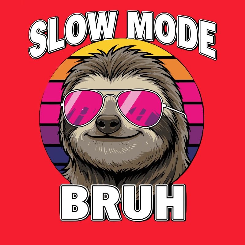 Cool Sloth Slow Mode Bruh Retro