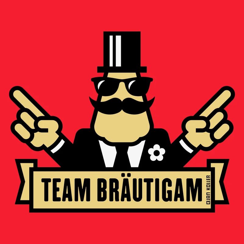 Team Bräutigam Handzeichen (Polterabend JGA / 3C)