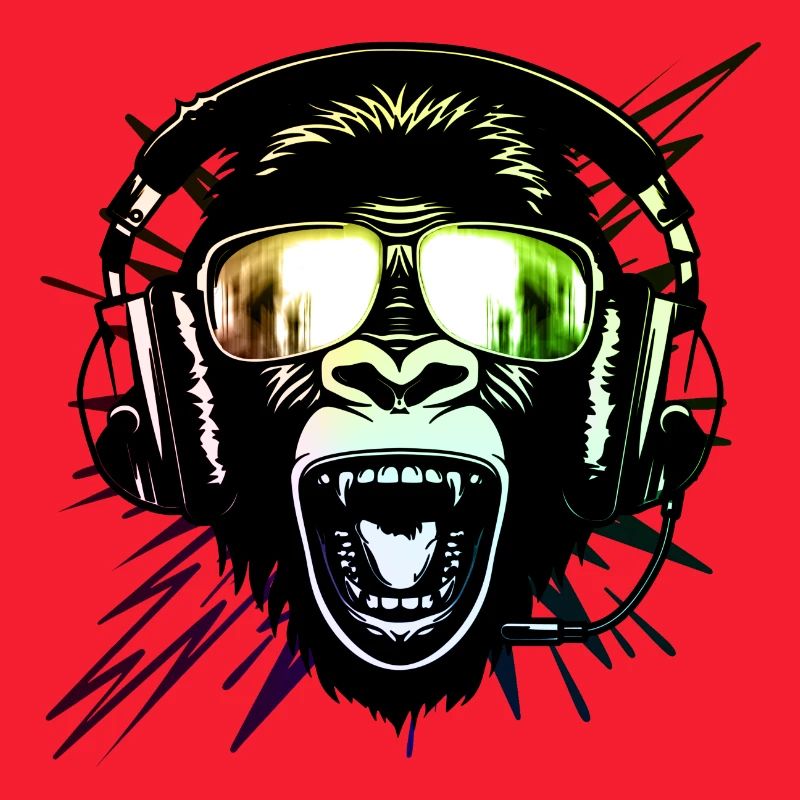 Affe mit Neonbrille