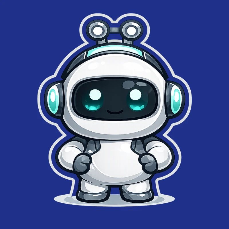 Copilot AI Robot Mascot Cute Dev Sticker
