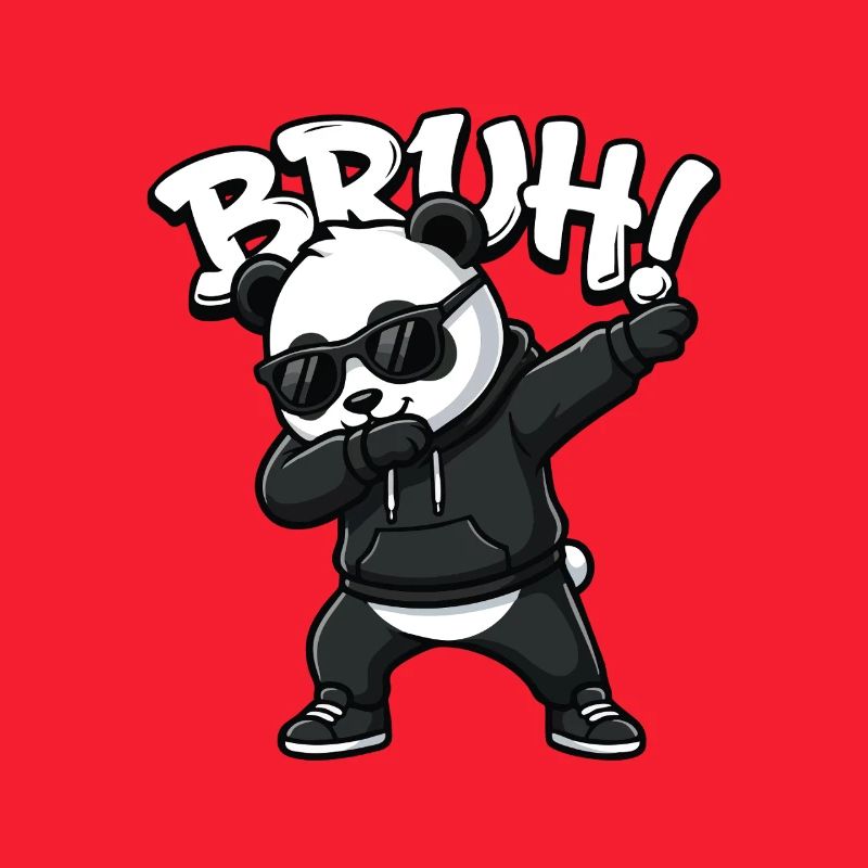 Bruh Panda Dabbing Cool Panda Bear Funny