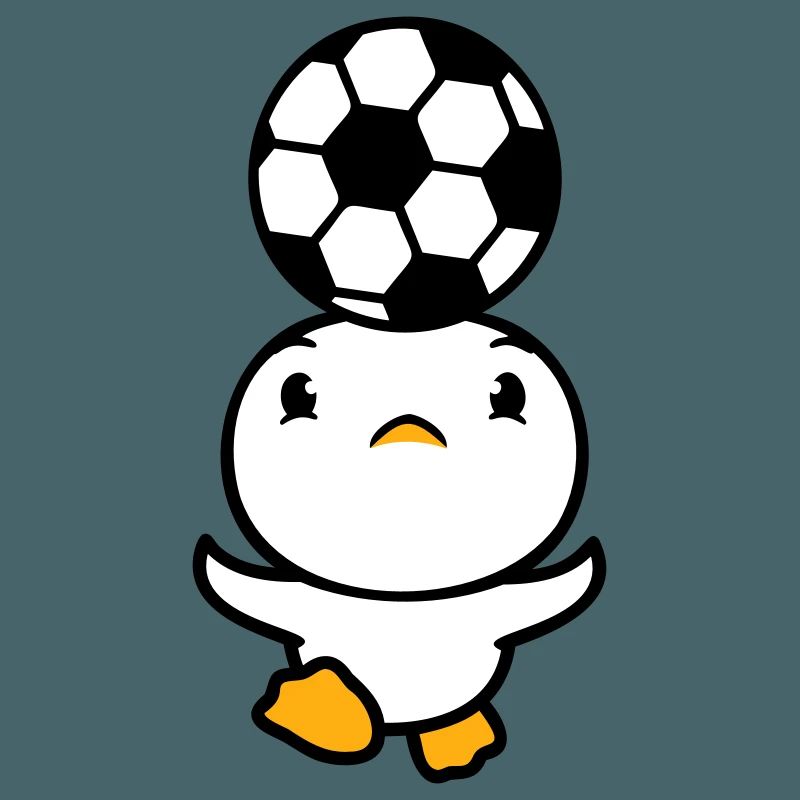 Duck Playing Soccer Header Ball Balancing Head