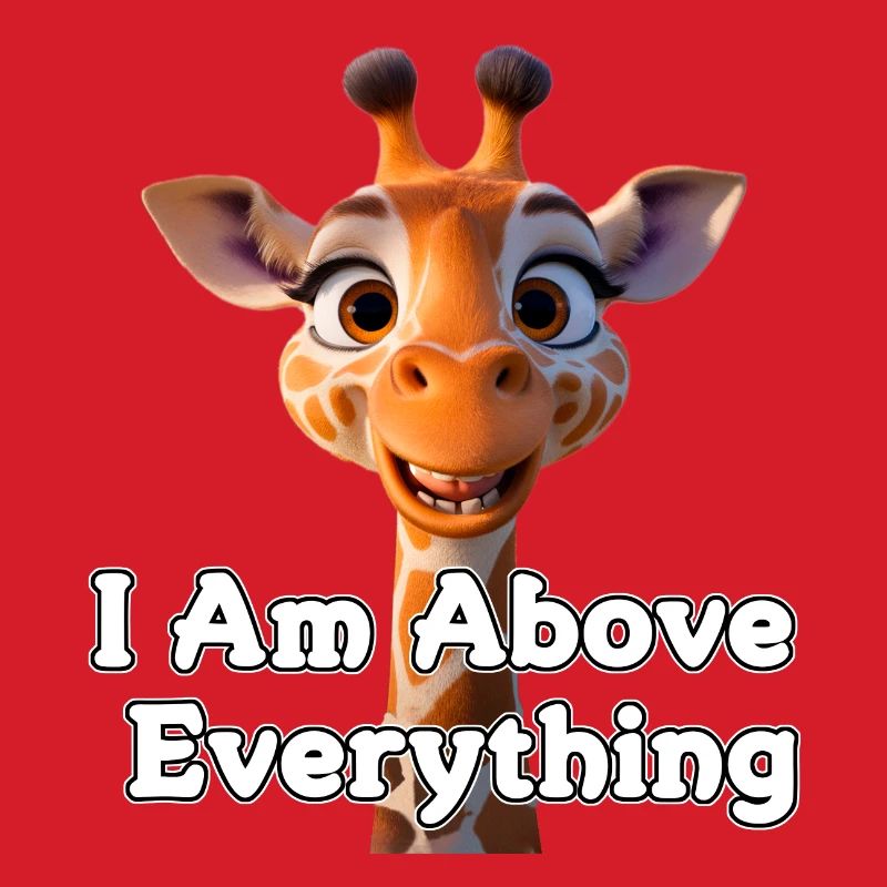 Giraffe mit Motivationsbotschaft