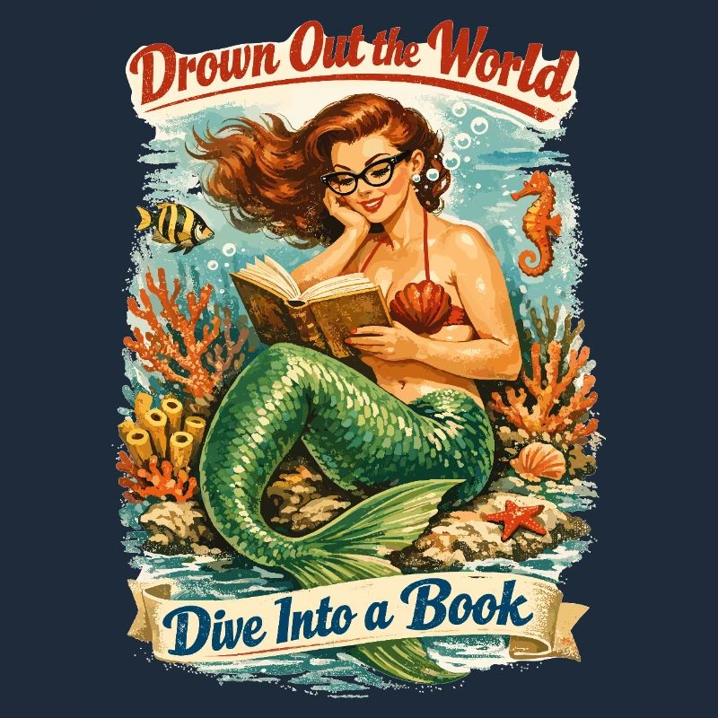 Discover Your Tranquility: Retro Mermaid Reading
