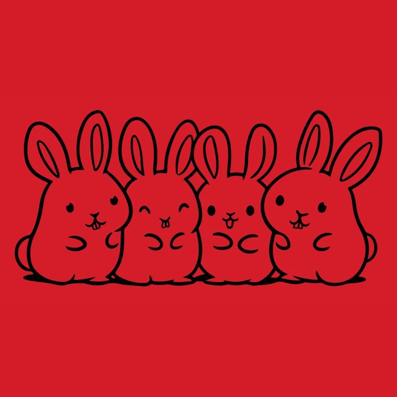 Équipe de lapins mignons