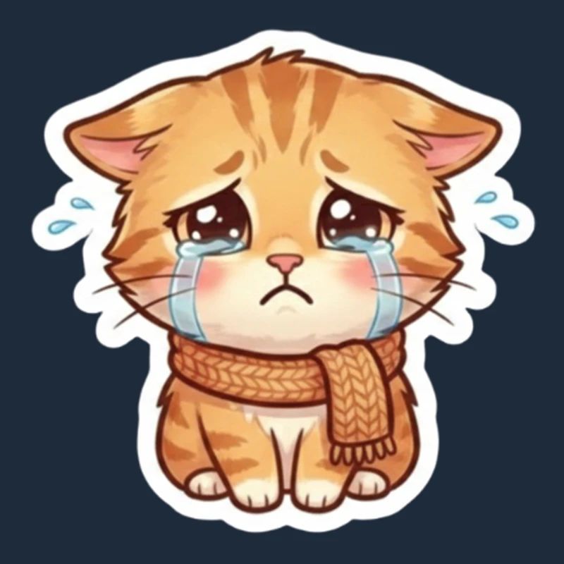 Gatito llorón con bufanda
