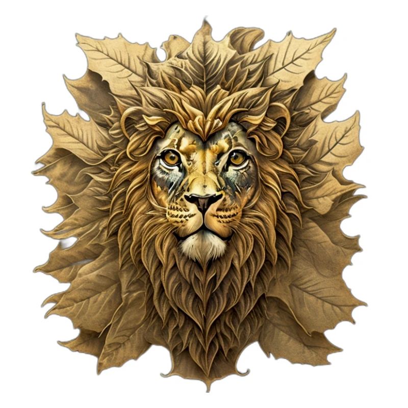 Portrait du Lion feuille d’automne