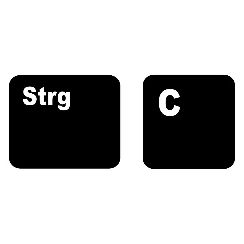 Strg + C Copy and Paste