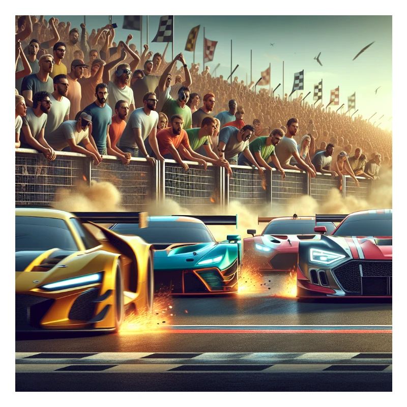 Voitures de course proches de l’arrivée