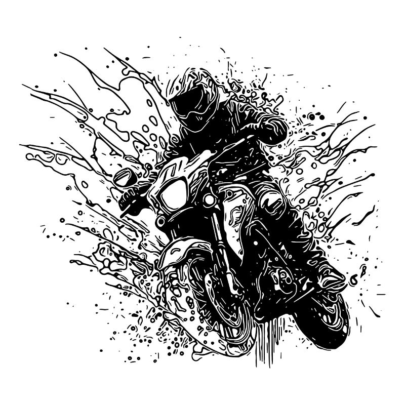Offroad Racing Motorcycle Splash Style