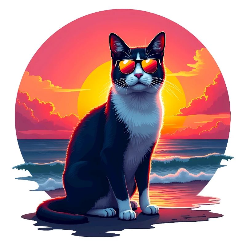 Chat sur la plage