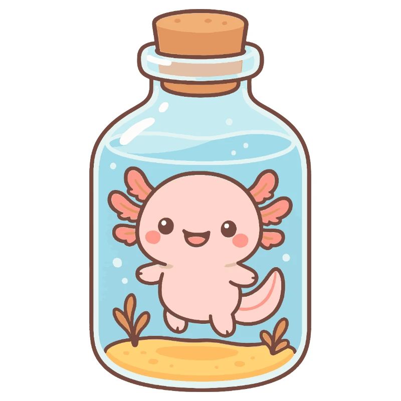Magic Axolotl – Cute Creature in a Bottle