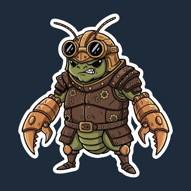 Steampunk-Krieger, gepanzerte Gottesanbeterin
