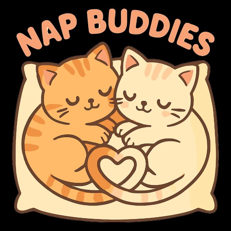 Cute Cat Nap Buddies – Sleeping with Heart