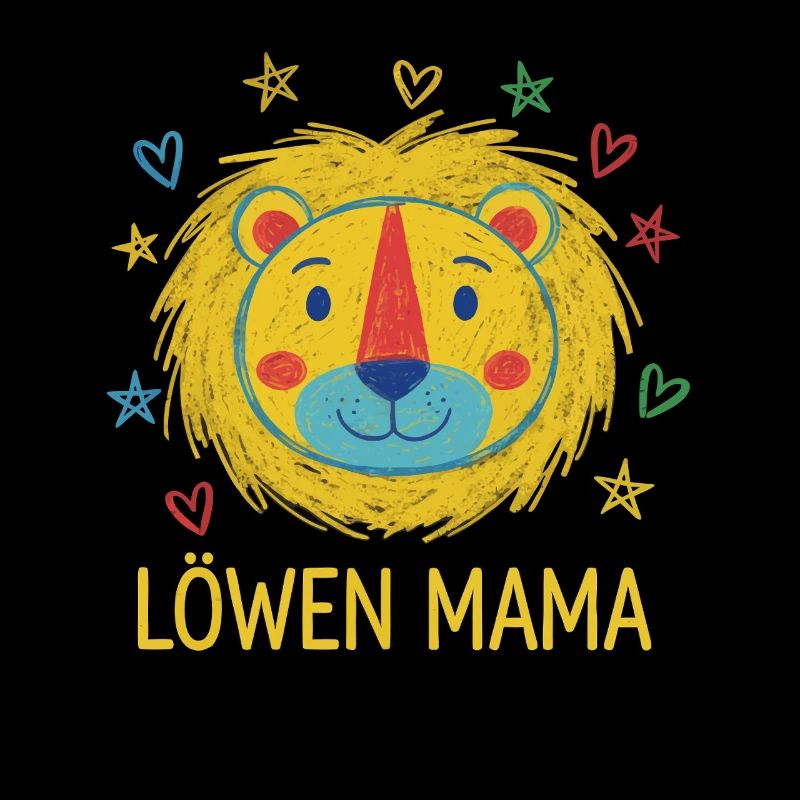 Lion Mom Child Drawing