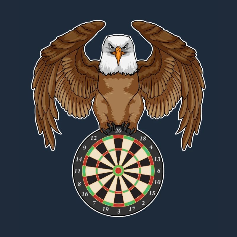 Eule beim Dart mit Dartscheibe