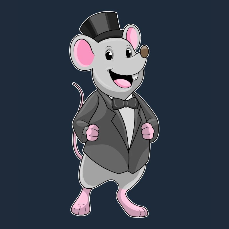 Maus als Bräutigam mit Schleife