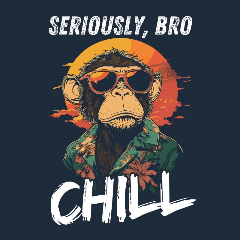 Sérieusement Bro Chill Monkey Meme Coucher de soleil