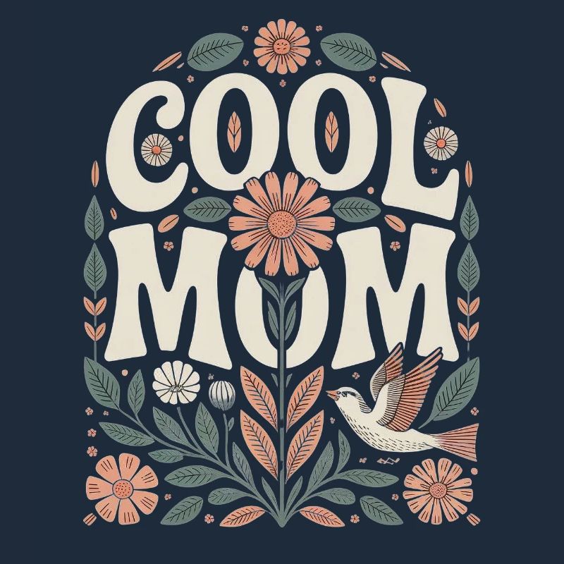 Motif fleural rétro Cool Mom