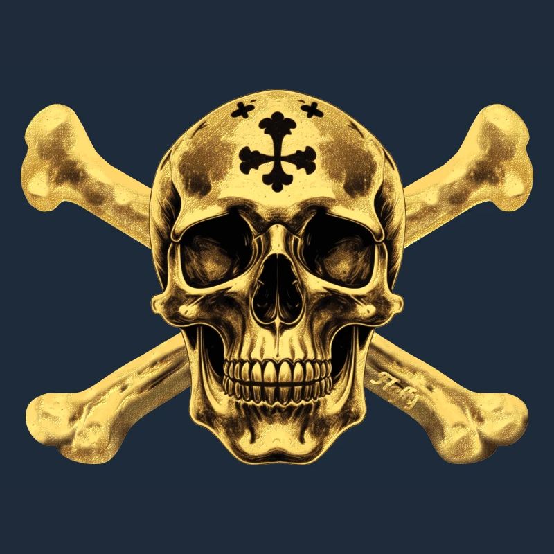 Crâne de pirate doré ☠