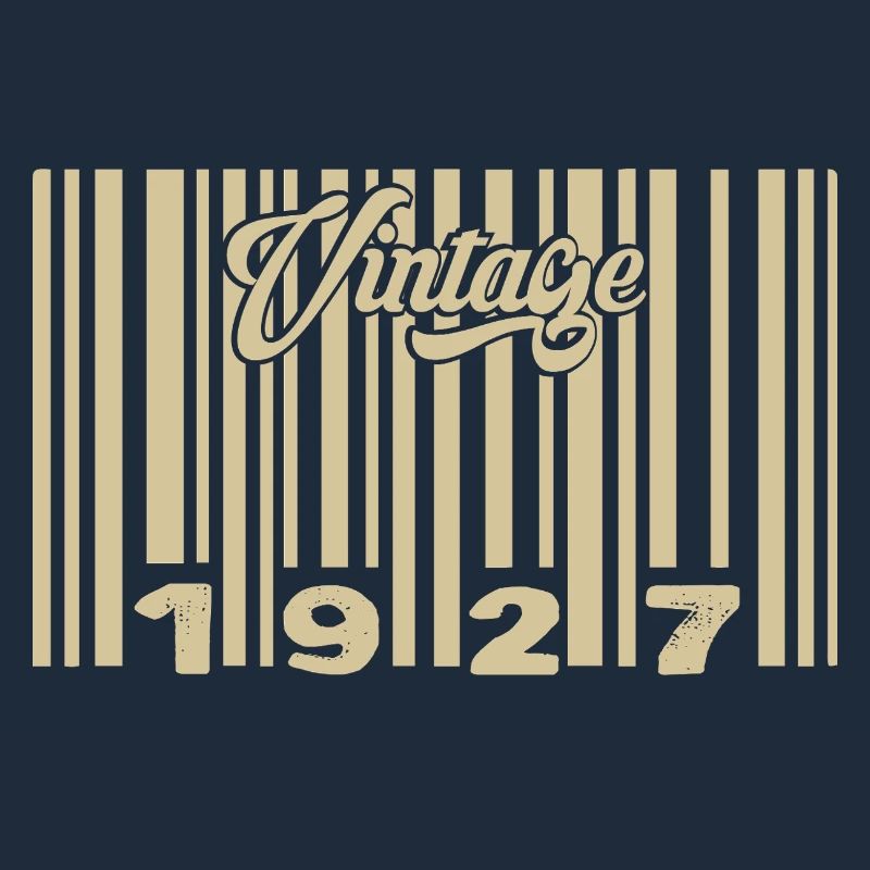 Vintage 1927 Barcode 1927: Year 2025.