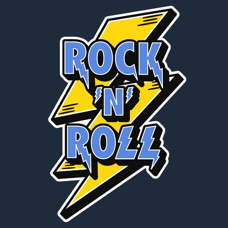 Rock'n'Roll-Logo mit Blitz