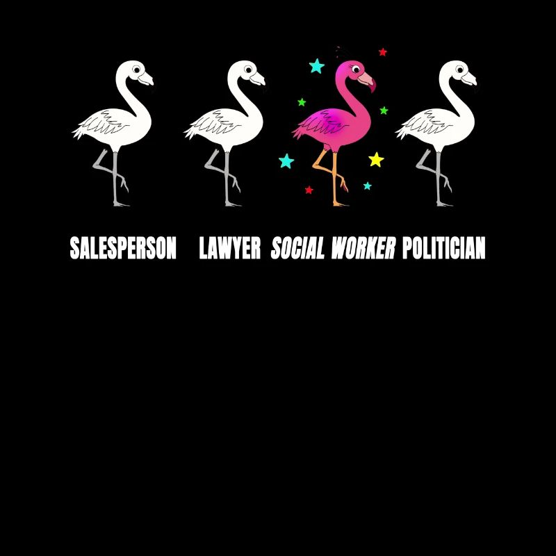 Sozialarbeiterin Geschenk soziale Berufe Flamingo