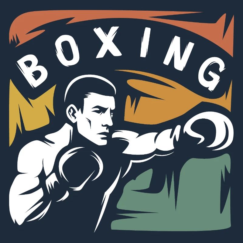 Combattant de boxe vintage – Conception de boîte rétro