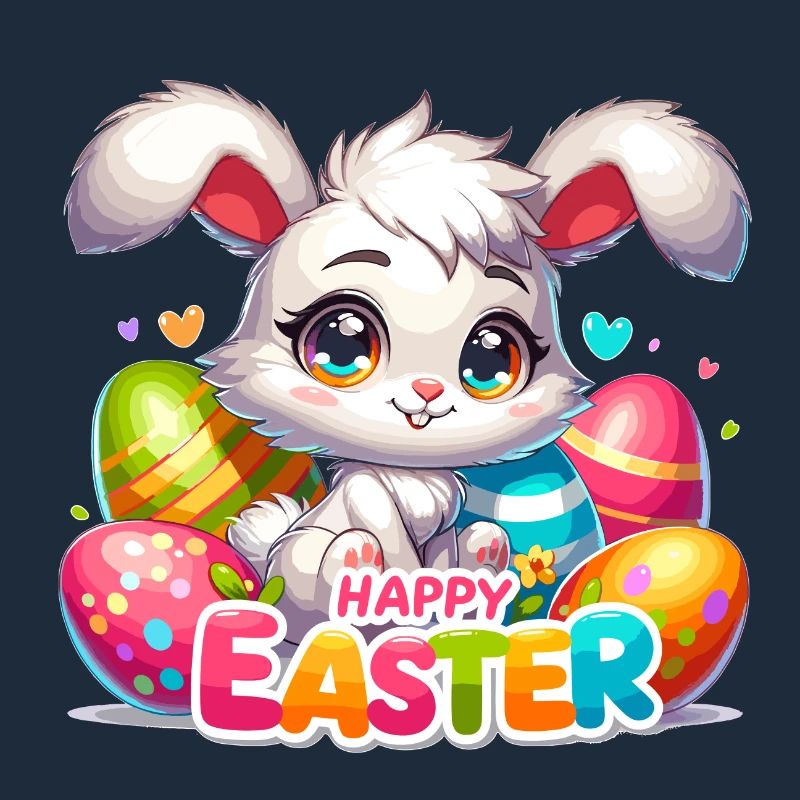 Joyeuses Pâques - Illustration de lapin de Pâques