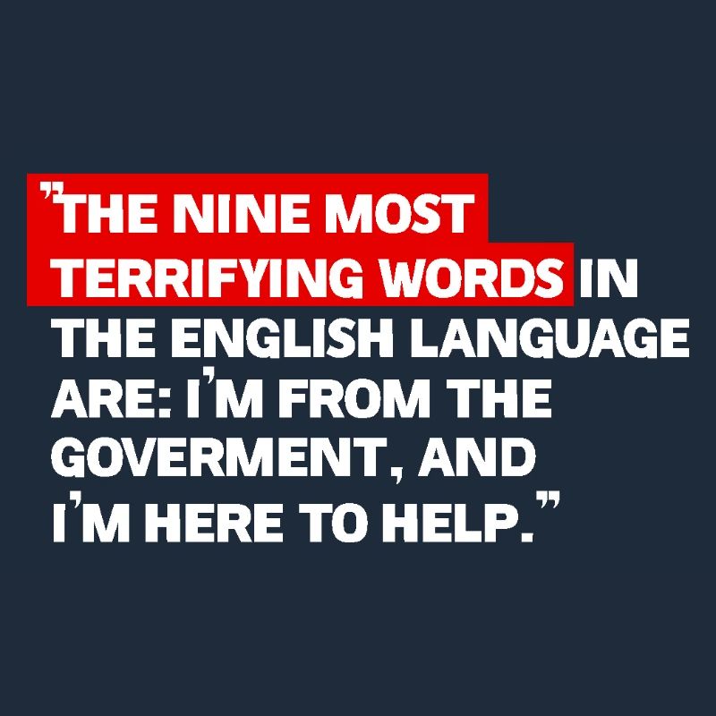 Satirical government quote