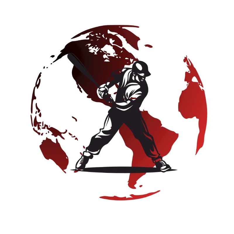 Red Globe Baseball Player