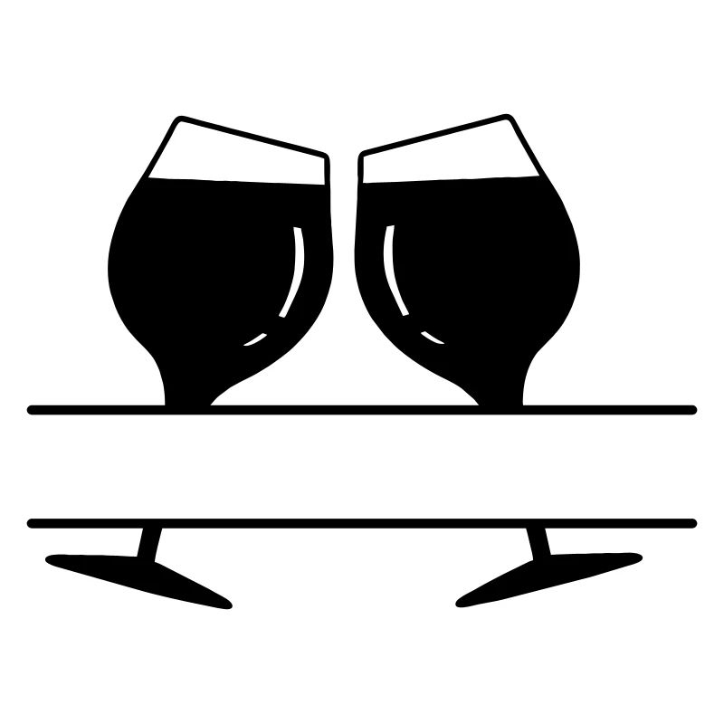 Applaudit les verres à vin comme bannière de nom de texte