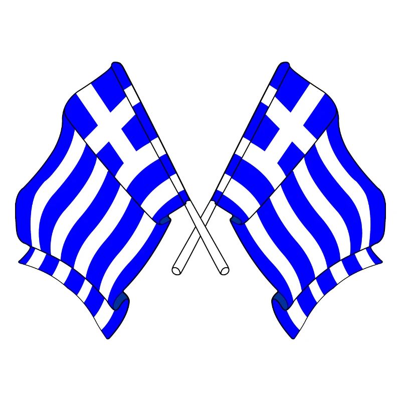 Deux drapeaux de la Grèce