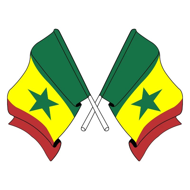 Deux drapeaux croisés du Sénégal