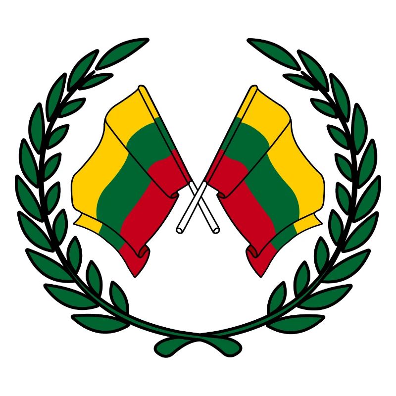 Drapeaux Lituanie en couronne de laurier