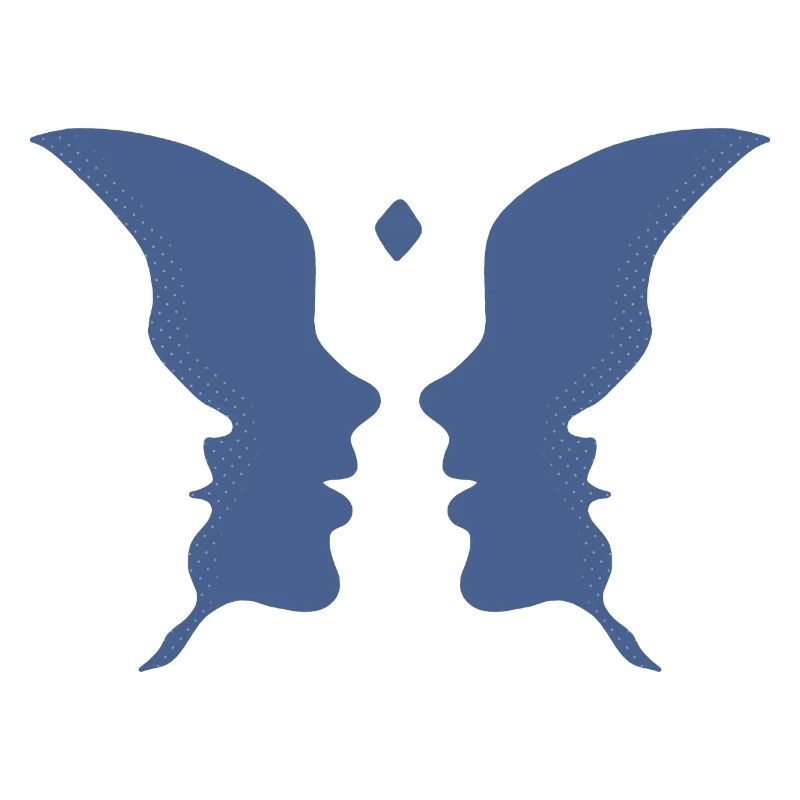 Küssende Gesichter oder ein Schmetterling