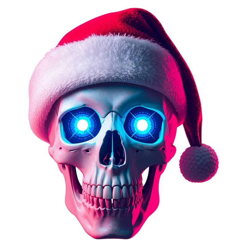 Neon-Schädel-Weihnachtsmann
