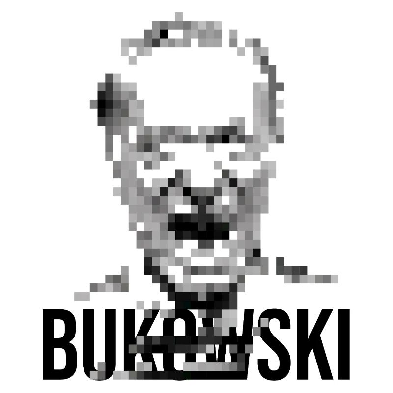 Charles Bukowski Conception de portraits pixelisés.