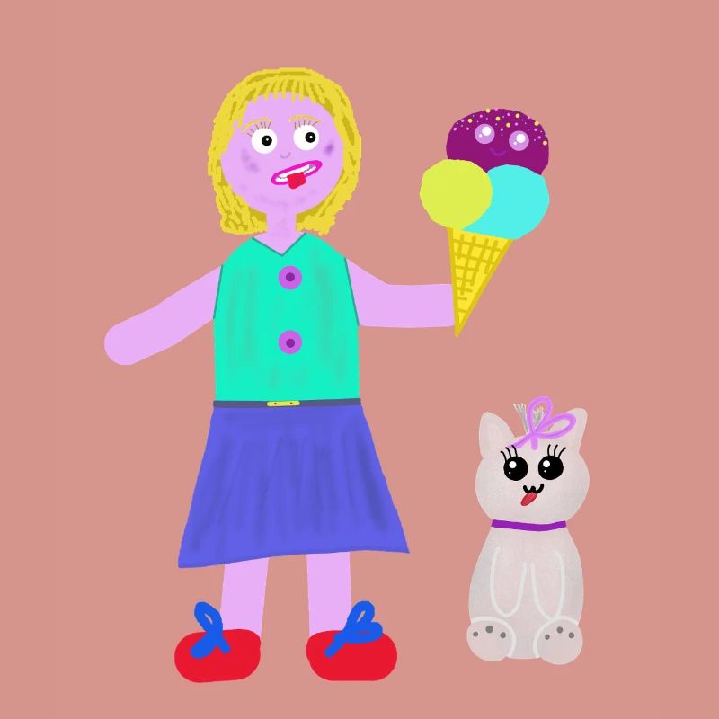 Eiscreme-Mädchen Eiscreme Eiswaffel Eis